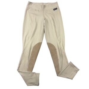 Kerrits Tan Riding Breeches Equestrian Pants suede Knee Patch Women's Size Small